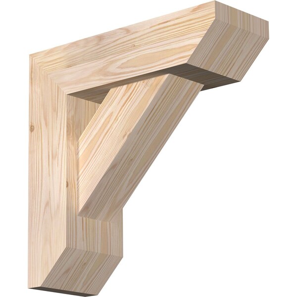 Ekena Millwork Traditional Slat Smooth Bracket w/ Offset Brace, Douglas Fir, 5 1/2"W x 16"D x 16"H BKT0604X16X16TRA06SDF - main